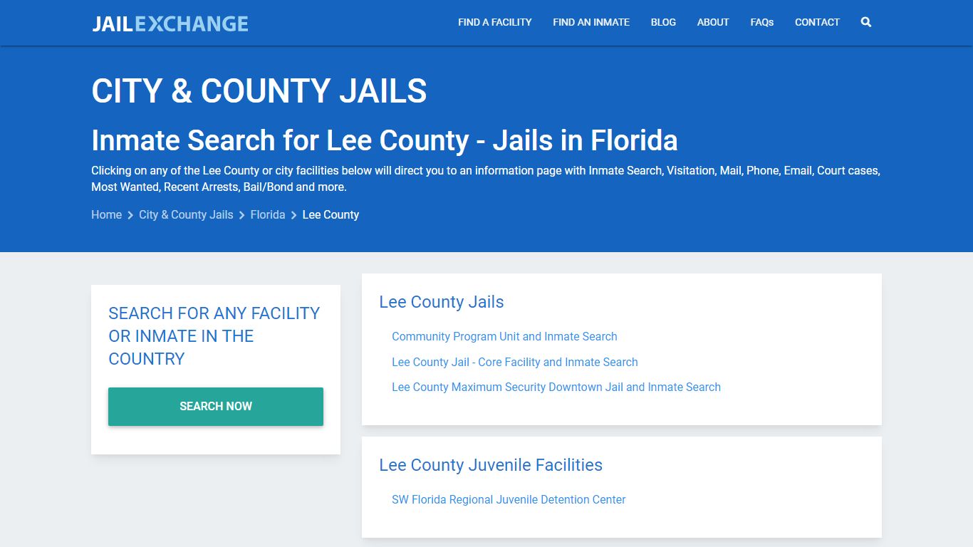 Inmate Search for Lee County | Jails in Florida - Jail Exchange